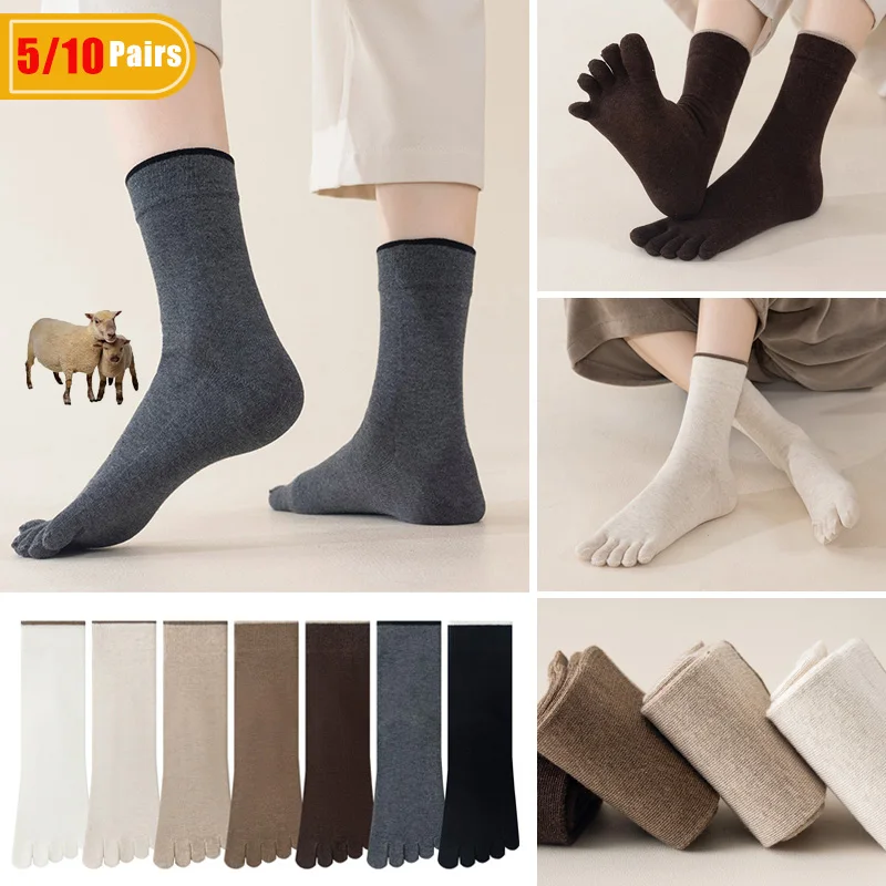 Thermal Sock Winter - 5/10 Pairs Men's Wool Toe Socks