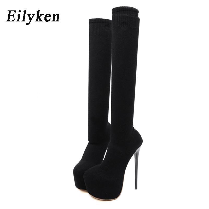 Eilyken 17CM Platform Heels Wo - Knee High Sock Women ulasan dan harga