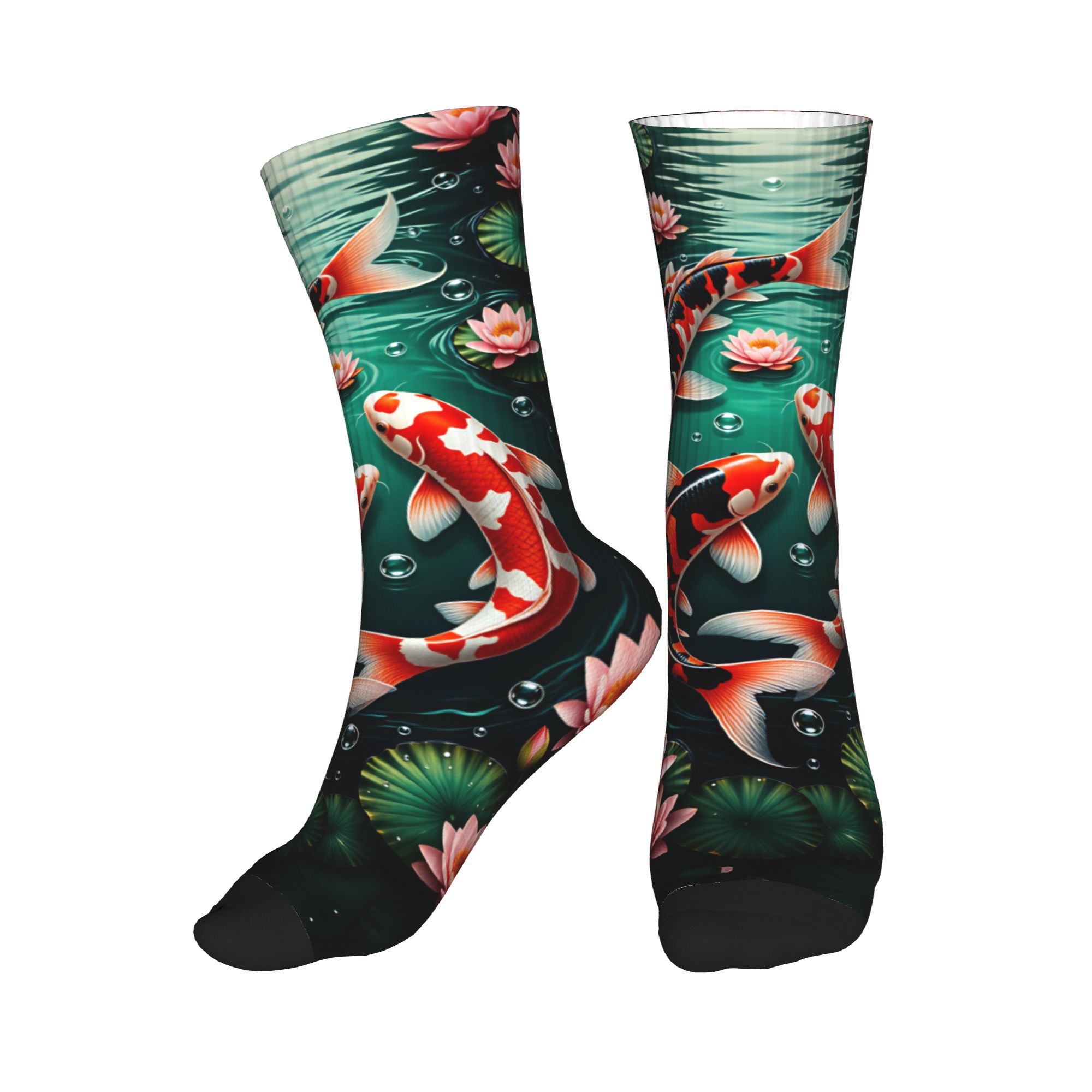 Three Koi Lotus Dark Pond Feng - Dress Sock Men ulasan dan harga