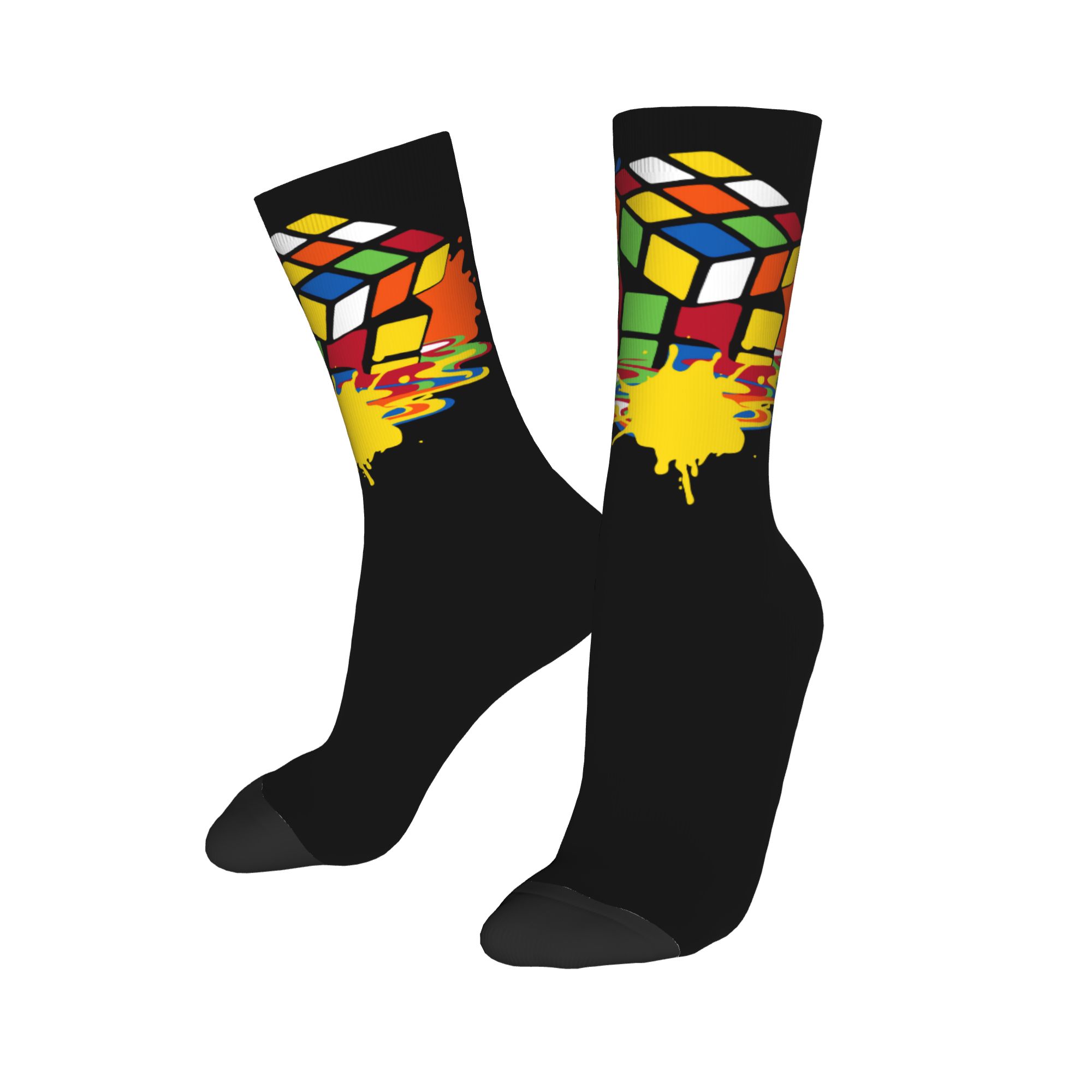 Custom Melting Rubiks Cube Men - Dress Sock Men ulasan dan harga